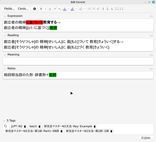 Editing an Anki card where you need to transform a verb into a different verb in order to make it a descriptive clause