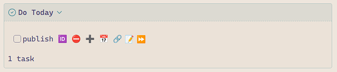"publish" is the only task listed under Do Today